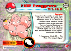 Pokemon Topps Exeggcute #102 TV Animation Series 2 Blue Logo - Image 2