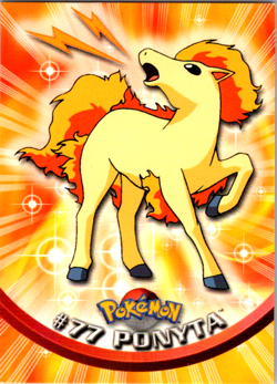 Pokemon Topps #77 Ponyta TV Animation Blue Logo LP - Image 1