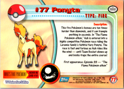 Pokemon Topps #77 Ponyta TV Animation Blue Logo LP - Image 2