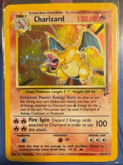 Charizard base set 2 Holo 4/130 pokemon – DAMAGED - Image 2
