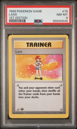 1999 Pokemon—Lass #75 Base Set—Rare Non-Foil 1st Edition PSA 8 - Image 1