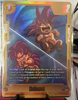 Kakarot FB08-076 R* Yellow/Gold Alternate Art Dragon Ball Z Super Card Game - Image 2