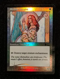 1999 Magic MTG Urza's Legacy Devout Harpist FOIL x1 NM8+ (Ding) - Image 1