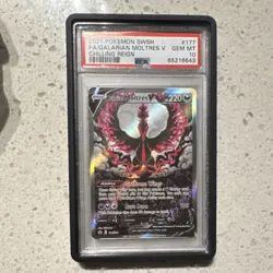 Pokemon Galarian Moltres V Full Art Holo 177/198 Chilling Reign PSA 10 - Image 1