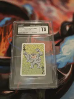 1999 Pokemon Playing Cards Mini Green Deck Machamp 2 of Clubs - Image 1