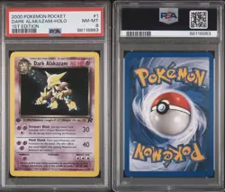 Pokemon Rocket Dark Alakazam-Holo 1st Edition #1/82 PSA 8 - Image 3