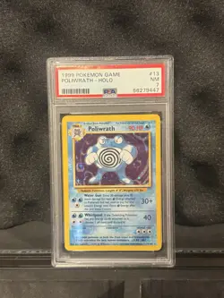 PSA 7 Poliwrath 13/102 WOTC Base Set Unlimited Holo Rare Pokemon TCG - Image 1