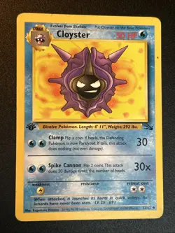CLOYSTER 32/62 Non Holo 1st Edition Fossil Set Vintage WoTC Pokemon TCG MP - Image 1