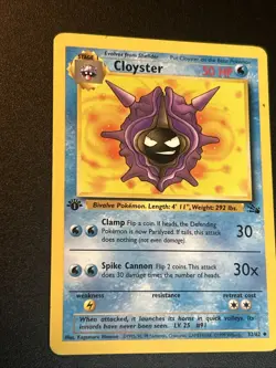 CLOYSTER 32/62 Non Holo 1st Edition Fossil Set Vintage WoTC Pokemon TCG MP - Image 2
