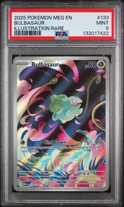 2025 POKEMON MEG EN-MEGA EVOLUTION ILLUSTRATION RARE #133 BULBASAUR PSA 9 - Image 1