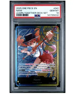 2025 ONE PIECE EN LEARN TOGETHER DECK SET OP11-041 041 NAMI PSA 10 LEADER POP 27 - Image 1