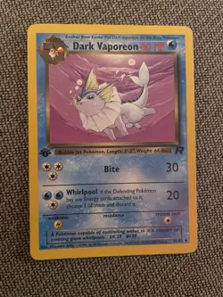 Pokemon Dark Vaporeon TCG 1st Edition Uncommon Card 45/82 - Image 1