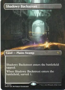 MTG: Murders at Karlov Manor: Borderless Shadowy Backstreet: LP Condition - Image 1