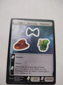 MTG Unfinity Sticker Sheet - Night / Brushwagg / Ringmaster #003 - Image 1