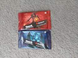 LOT 2 TARKIR DRAGONSTORM FOIL Promo Booster Pack Magic ENGLISH red and blue - Image 1