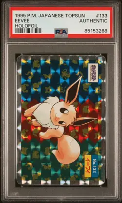 1995 Pokemon Japanese Topsun Eevee 133 Holofoil PSA - Image 1