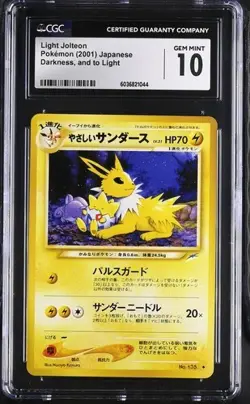CGC 10 Light Jolteon Pokemon Darkness, And To 2001 Japanese - Image 1