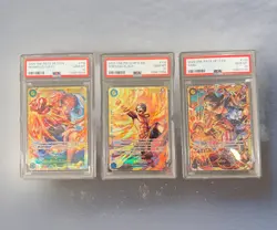 Sequential PSA10 SEC OP13-118, 119, & 120 Set! Luffy + Ace + Sabo all included. - Image 1