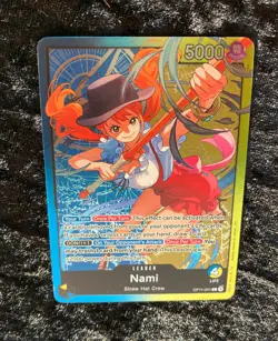 Nami OP11-041 ONE PIECE Tcg Card Game NM BLUE/YELLOW Leader Foil - Image 1