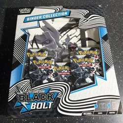 Pokemon Cards Scarlet & Violet Black Bolt Binder Collection Box 5 Booster Packs - Image 1