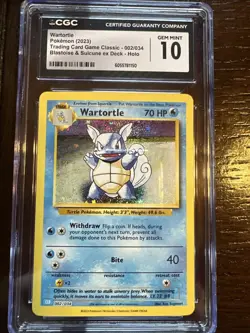 CGC 10 Wartortle 002/034 CLB Trading Card Game Classic Holo Pokemon TCG card - Image 1