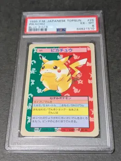 PSA 6 Pokemon Japanese Topsun Card Pikachu #25 Blue Back 1995 - Image 1