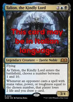 MTG TALION, THE KINDLY LORD EXC - TALION, IL SIGNORE BENEVOLO 215 - WOE - MAGIC - Image 1