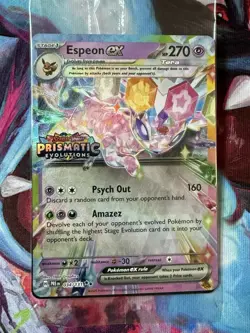 Pokemon Prismatic Evolutions Espeon ex 034/131 Surprise Box Stamped in Wrap - Image 1