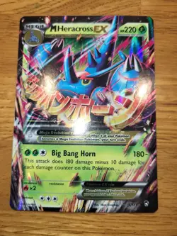 2014 Pokemon Mega M Heracross EX Mega Evolution Holo Card 5/111 NM FAST FREE SHP - Image 1