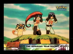 🦉 1999 Topps Pokemon Mewtwo Strikes Back 12 Nefarious Team Rocket Blue Logo - Image 1