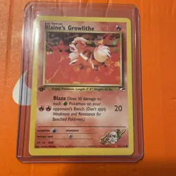 Pokemon TCG Blaine's Growlithe 62/132 1st Edition Gym Heroes Common WOTCvintage - Image 1