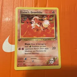 Pokemon TCG Blaine's Growlithe 62/132 1st Edition Gym Heroes Common WOTCvintage - Image 4