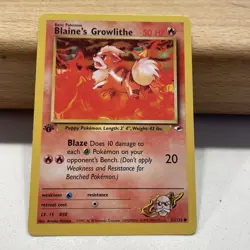 Pokemon TCG Blaine's Growlithe 62/132 1st Edition Gym Heroes Common WOTCvintage - Image 5