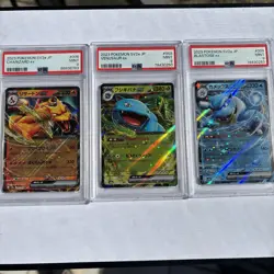 2023 POKEMON MEW EN 151 VENUSAUR EX 003 CHARIZARD EX 006 BLASTOISE EX 009 PSA 9 - Image 1