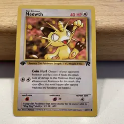 Pokemon TCG Meowth 62/82 1st Edition Team Rocket common WOTC vintage - Image 5