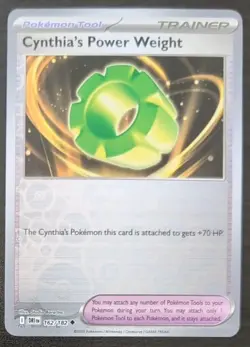 Cynthia's Power Weight 162/182 Reverse Holo Uncommon Pokemon TCG Destined Rivals - Image 1