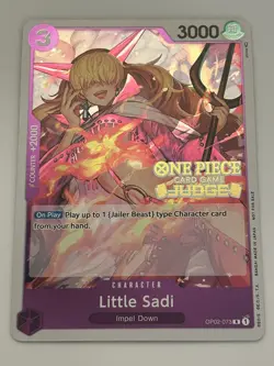 Little Sadi (Judge) OP02-073 One Piece Promotion Cards Foil - Image 1