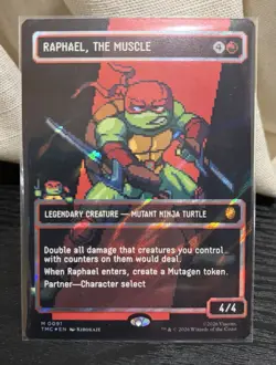 MTG Raphael, the Muscle Surge Foil Borderless 8-Bit Pixel Art MTG Card 0091 - Image 1