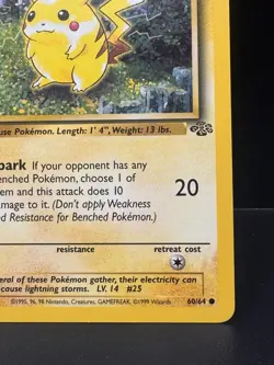 Pikachu 1st Edition Jungle 60/64 Vintage Pokemon Card - Image 4