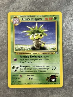 Erika's Exeggutor 044/132 Pokemon TCG Gym Heroes WOTC Card Regular Light Play L1 - Image 1