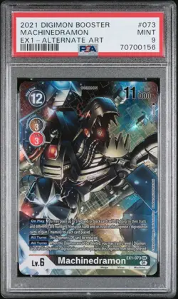 PSA 9 Mint Machinedramon EX1-073 SEC Alternate Art Digimon Card Game Slab - Image 1