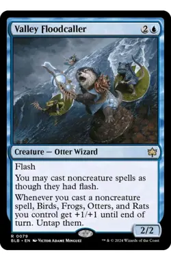 1x MTG Valley Floodcaller - Bloomburrow Rare! NM Mint! Ships fast - Image 1