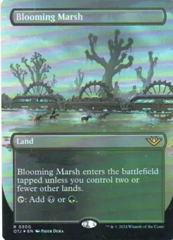 MTG: Outlaws of Thunder Junction: Foil Borderless Blooming Marsh: LP Condition - Image 1