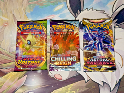 3 x Pokemon Sword And Shield Booster Packs - Sealed - Chilling Reign, Vivid Volt - Image 1