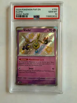 2024 Pokemon Paf En-Paldean Fates #159 Klefki Shiny Rare PSA 10 - Image 1