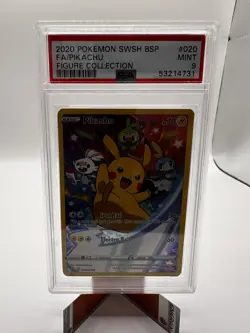 2020 Pokemon SWSH BLACK star Promo Figure Collection Full Art/Pikachu PSA 9 - Image 1