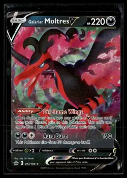 Pokemon TCG SWSH06: Chilling Reign #097/198 Galarian Moltres V - Image 1
