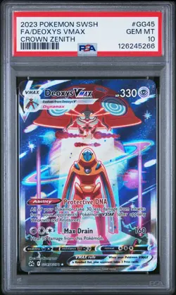 PSA 10 Deoxys Vmax GG45/GG70 Pokemon Crown Zenith Galarian Gallery - Image 1