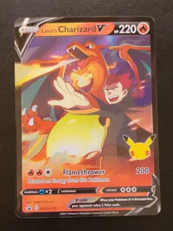 Pokemon TCG Lance's Charizard v SWSH133 Celebrations Black Star Promo Holo NM/M - Image 1