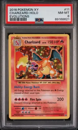 2016 XY Evolutions Charizard Holo PSA 8, #11/108, Pokemon, NM-MT - Image 1
